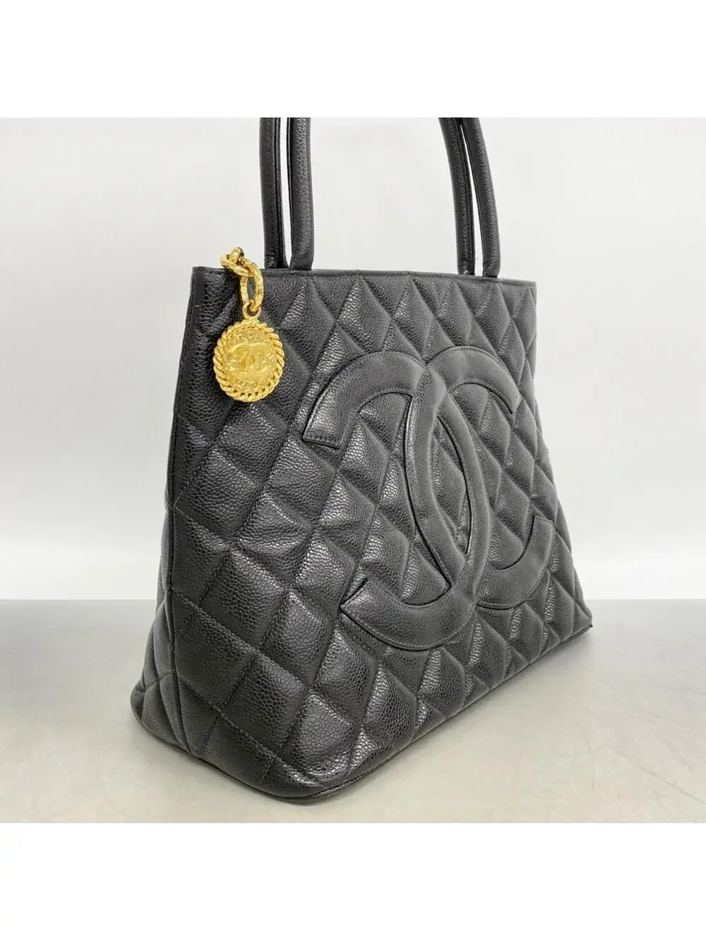 Chanel Medallion Tote Quilted Caviar #309475C20B